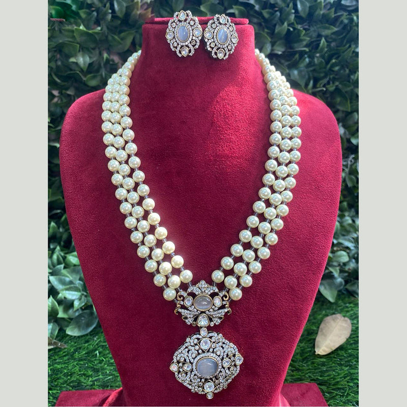 Royal Kundan Jewellery Gold Plated Polki Kundan And Pearls Multi Layer Necklace Set