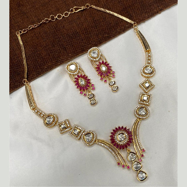 Royal Kundan Jewellery Gold Plated Polki Kundan Necklace Set