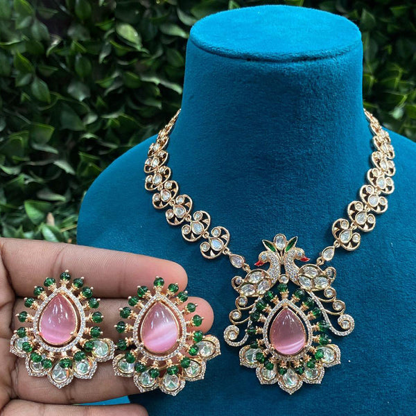 Royal Kundan Jewellery Gold Plated Polki Kundan Necklace Set