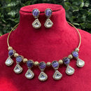 Royal Kundan Jewellery Gold Plated Kundan Stone Necklace Set