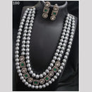 Royal Kundan Jewellery Oxidised Plated Austrian Stone And Beads Long Necklace Set