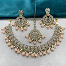 Royal Kundan Jewellery Gold Plated Crystal Stone Beads Necklace Set