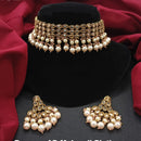 Royal Kundan Jewellery Gold Plated Crystal Stone And Beads Choker Necklace Set