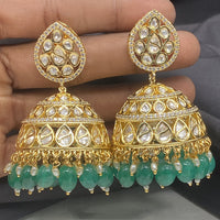 Royal Kundan Jewellery Heritage Polki Kundan Stone Beaded Jhumki Earrings