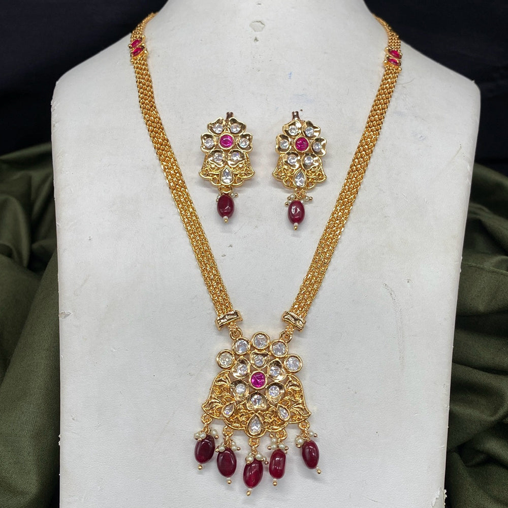 Royal Kundan Jewellery Polki Kundan Stone And Pearl Festive Necklace Set