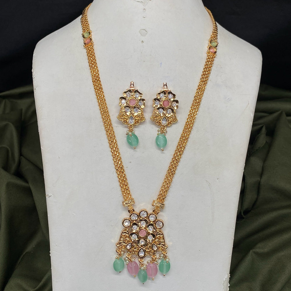 Royal Kundan Jewellery Polki Kundan Stone And Pearl Festive Necklace Set