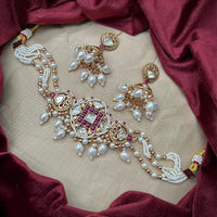 Royal Kundan Jewellery Designer Polki Kundan Stone And Pearl Choker Necklace Set