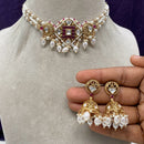 Royal Kundan Jewellery Designer Polki Kundan Stone And Pearl Choker Necklace Set