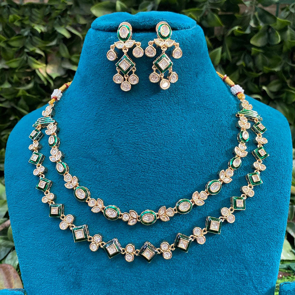 Royal Kundan Jewellery Polki Kundan Stone And Meenakari Festive Necklace Set