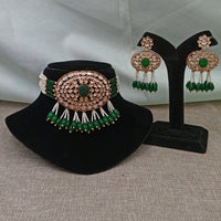 Royal Kundan Jewellery Polki Kundan Stone And Beads Festive Choker Necklace Set