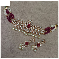 Royal Kundan Jewellery Polki Kundan Stone And Beads Festive Choker Necklace Set