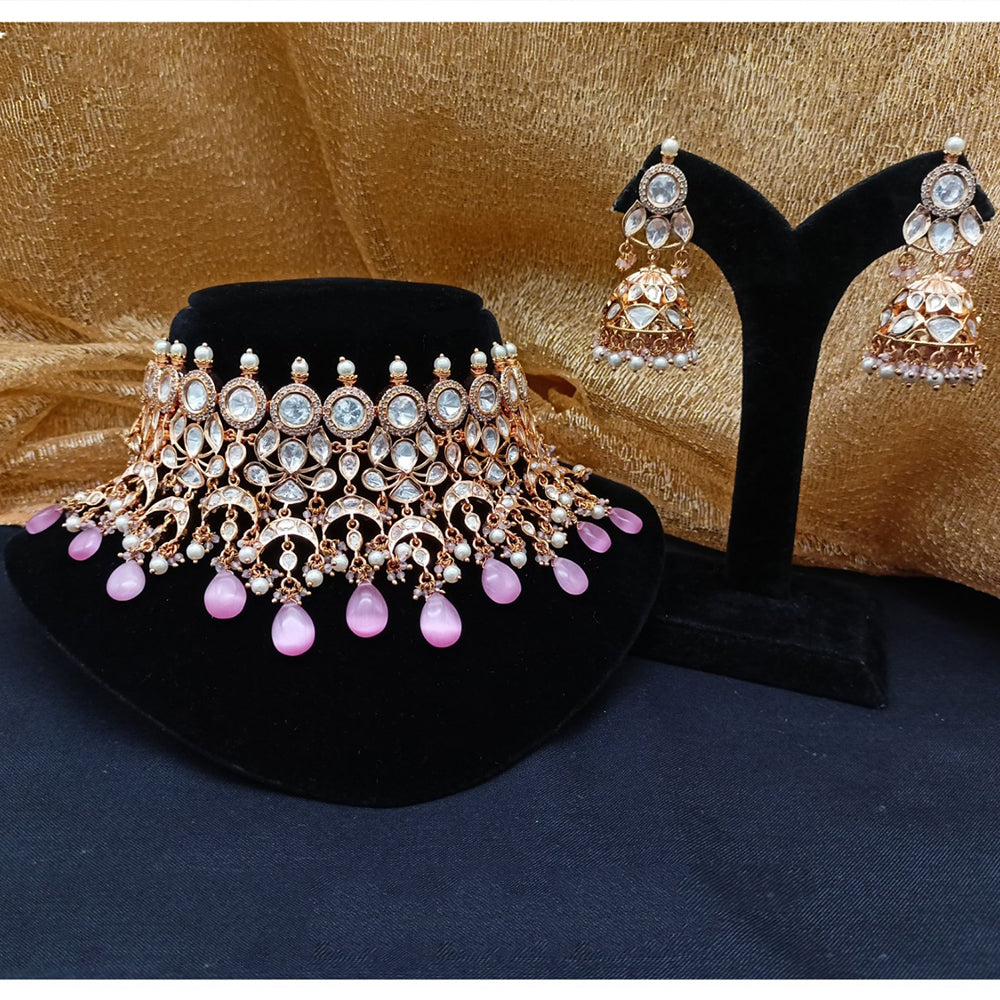 Royal Kundan Jewellery Polki Kundan Stone And Beads Festive Choker Necklace Set