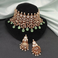 Royal Kundan Jewellery Polki Kundan Stone And Beads Festive Choker Necklace Set