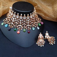 Royal Kundan Jewellery Polki Kundan Stone And Beads Festive Choker Necklace Set