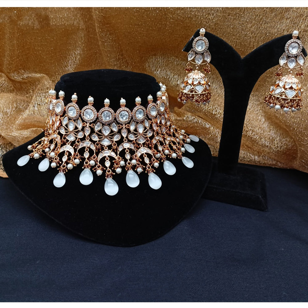 Royal Kundan Jewellery Polki Kundan Stone And Beads Festive Choker Necklace Set