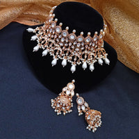 Royal Kundan Jewellery Polki Kundan Stone And Beads Festive Choker Necklace Set