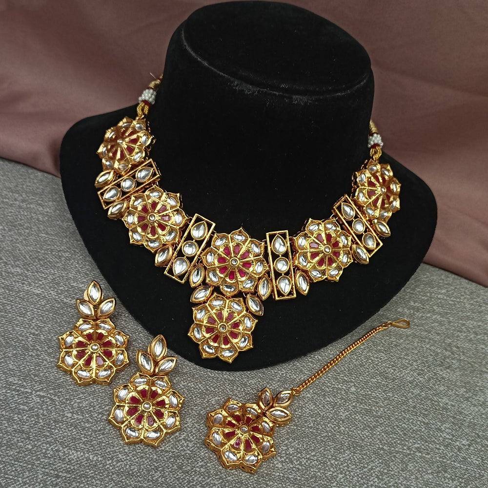 Royal Kundan Jewellery Polki Kundan Stone Festive Necklace Set
