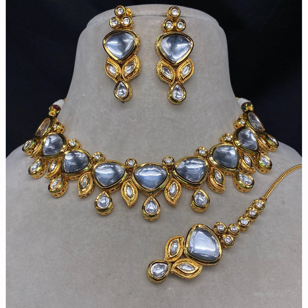 Royal Kundan Jewellery Classic Kundan Stone Choker Necklace Set