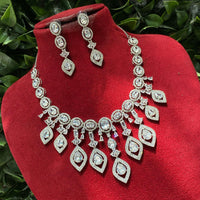 Royal Kundan Jewellery Glamorous American Diamond And Beads Necklace Set