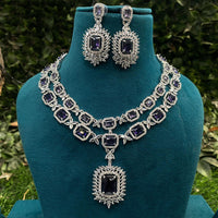 Royal Kundan Jewellery Glamorous American Diamond Necklace Set