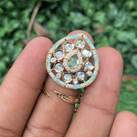 Royal Kundan Jewellery Polki Kundan Stone And Pearl Finger Ring