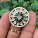 Royal Kundan Jewellery Polki Kundan Stone And Pearl Finger Ring