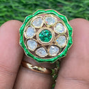 Royal Kundan Jewellery Polki Kundan Stone And Meenakari Finger Ring