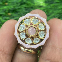 Royal Kundan Jewellery Polki Kundan Stone And Meenakari Finger Ring