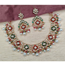 Royal Kundan Jewellery Designer Polki Kundan And Pearl Meenakari Necklace Set