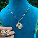 Royal Kundan Jewellery Classic Polki Kundan Stone Pendant Set