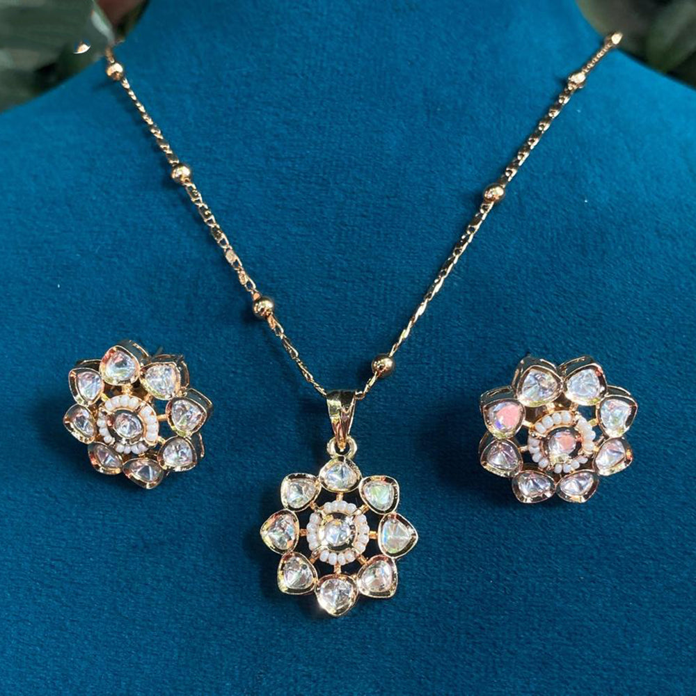 Royal Kundan Jewellery Classic Polki Kundan Stone Pendant Set