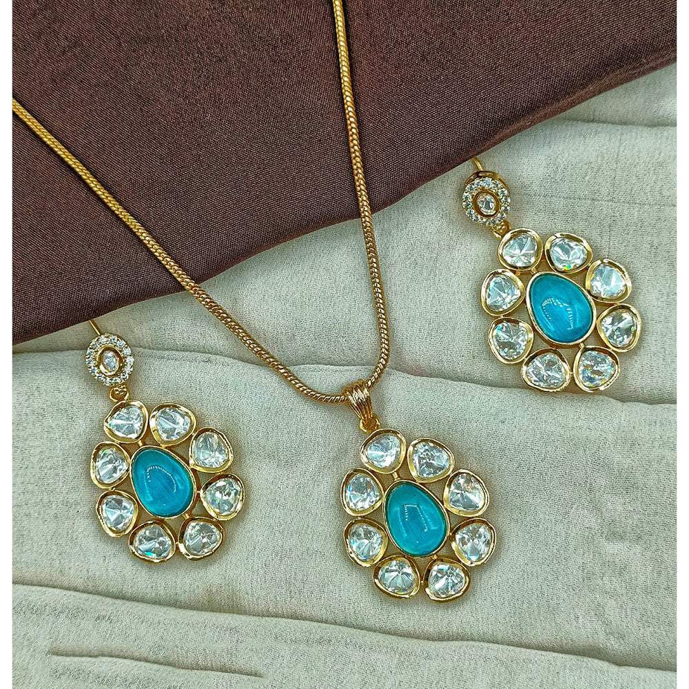 Royal Kundan Jewellery Classic Polki Kundan Stone Pendant Set