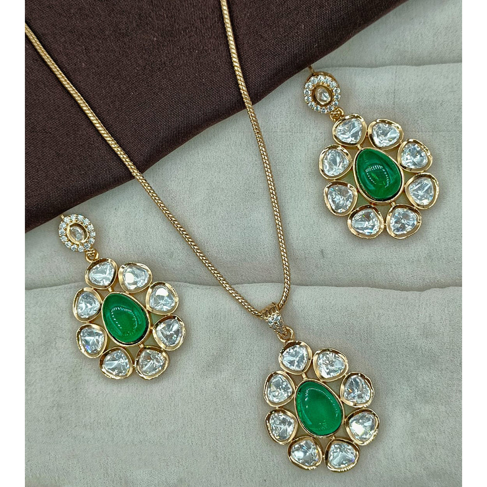 Royal Kundan Jewellery Classic Polki Kundan Stone Pendant Set