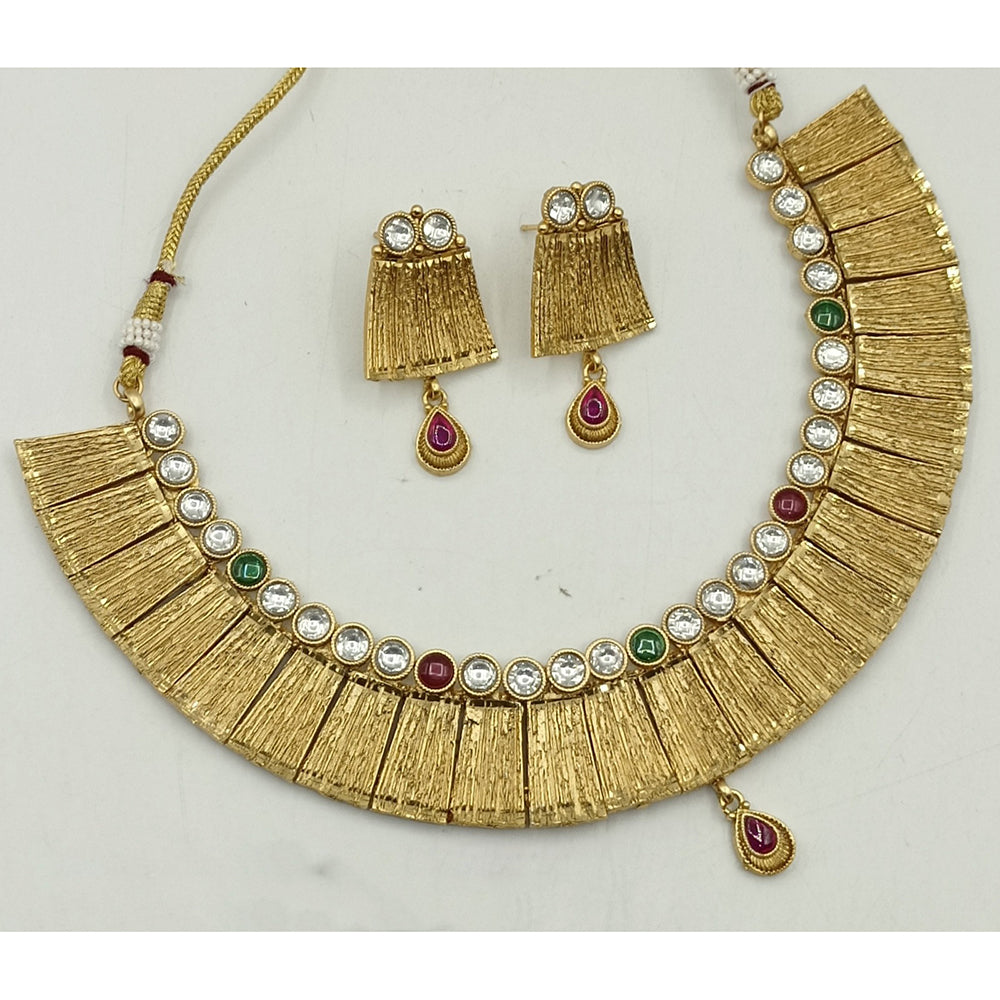 Royal Kundan Jewellery Pota Stone Designer Necklace Set