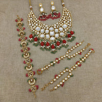 Royal Kundan Jewellery Classic Kundan Stone Pearl Combo Set