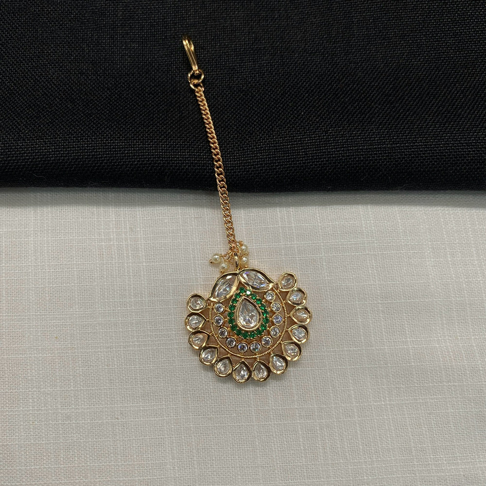 Royal Kundan Jewellery Designer Kundan Stone Maangtikka 