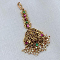 Royal Kundan Jewellery Traditional Pota Stone and Pearl Maangtikka