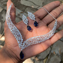 Royal Kundan Jewellery Glamorous American Diamond Necklace Set