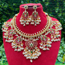 Royal Kundan Jewellery Handcrafted Pota Stone and Pearl Necklace Set
