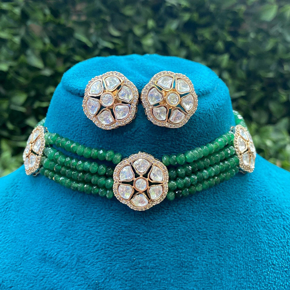 Royal Kundan Jewellery Polki Kundan And Pearl Choker Necklace Set