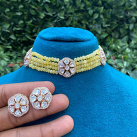 Royal Kundan Jewellery Polki Kundan And Pearl Choker Necklace Set