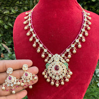 Royal Kundan Jewellery Luxe Polki Kundan And Pearl Meenakari Necklace Set
