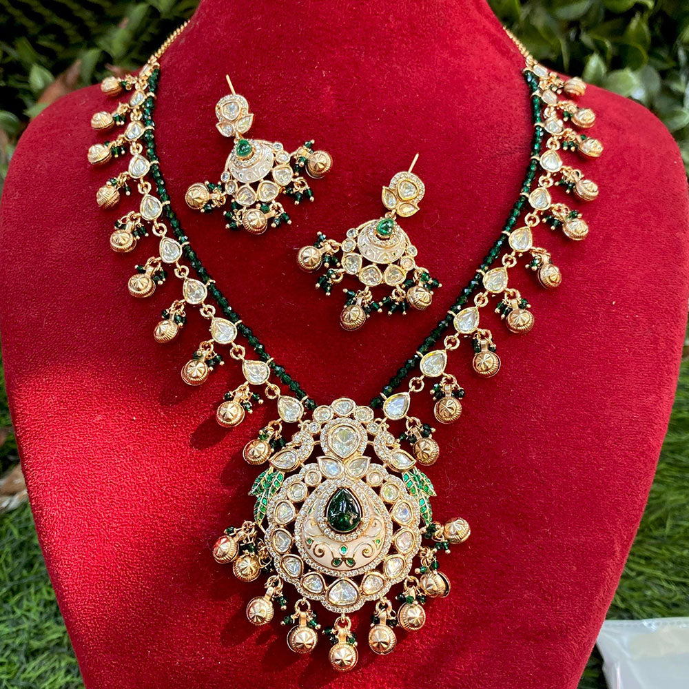 Royal Kundan Jewellery Luxe Polki Kundan And Pearl Meenakari Necklace Set