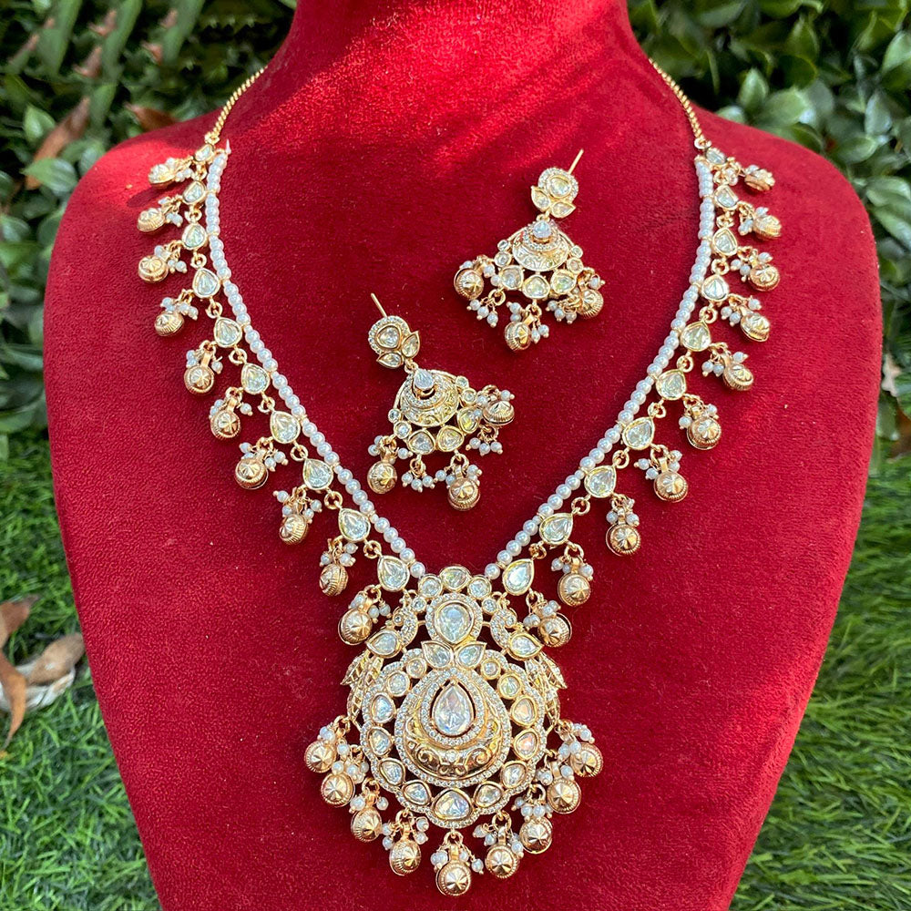 Royal Kundan Jewellery Luxe Polki Kundan And Pearl Meenakari Necklace Set