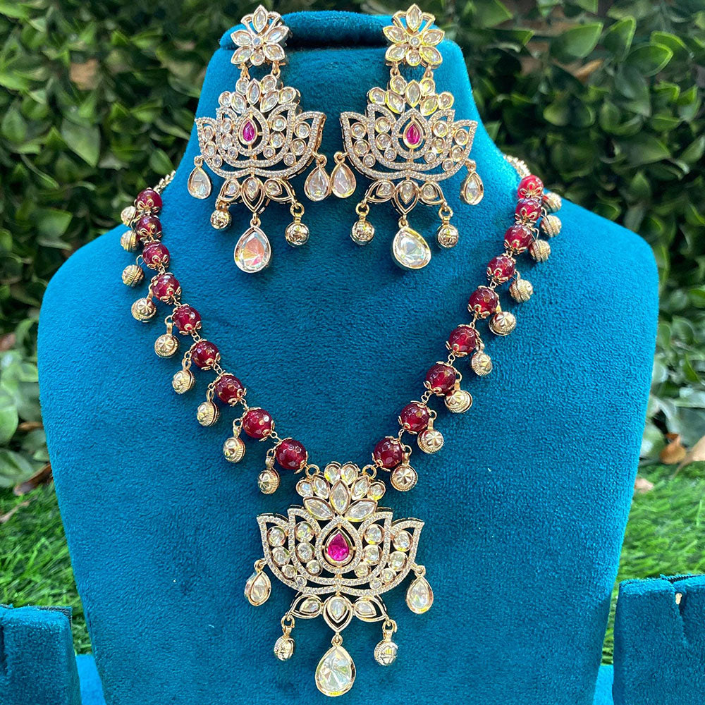 Royal Kundan Jewellery Luxe Polki Kundan And Pearl Designer Necklace Set