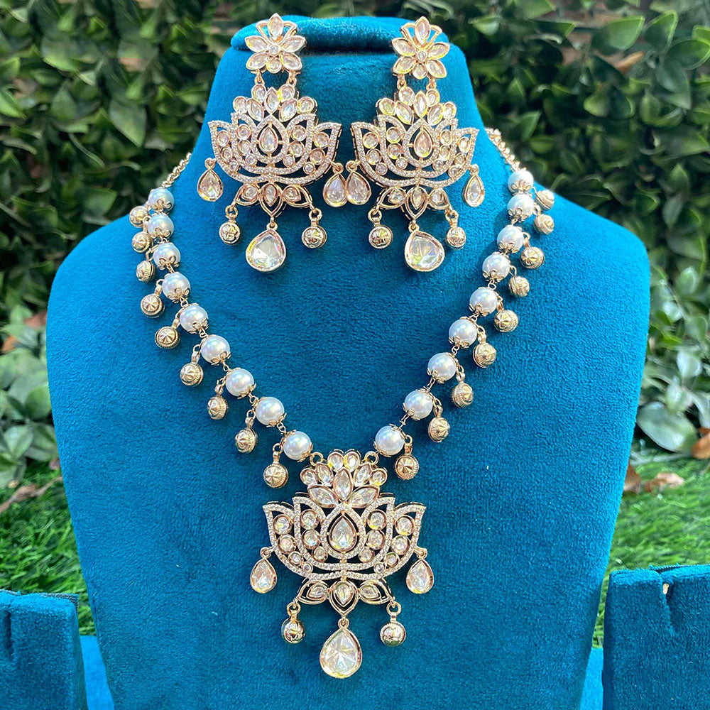 Royal Kundan Jewellery Luxe Polki Kundan And Pearl Designer Necklace Set
