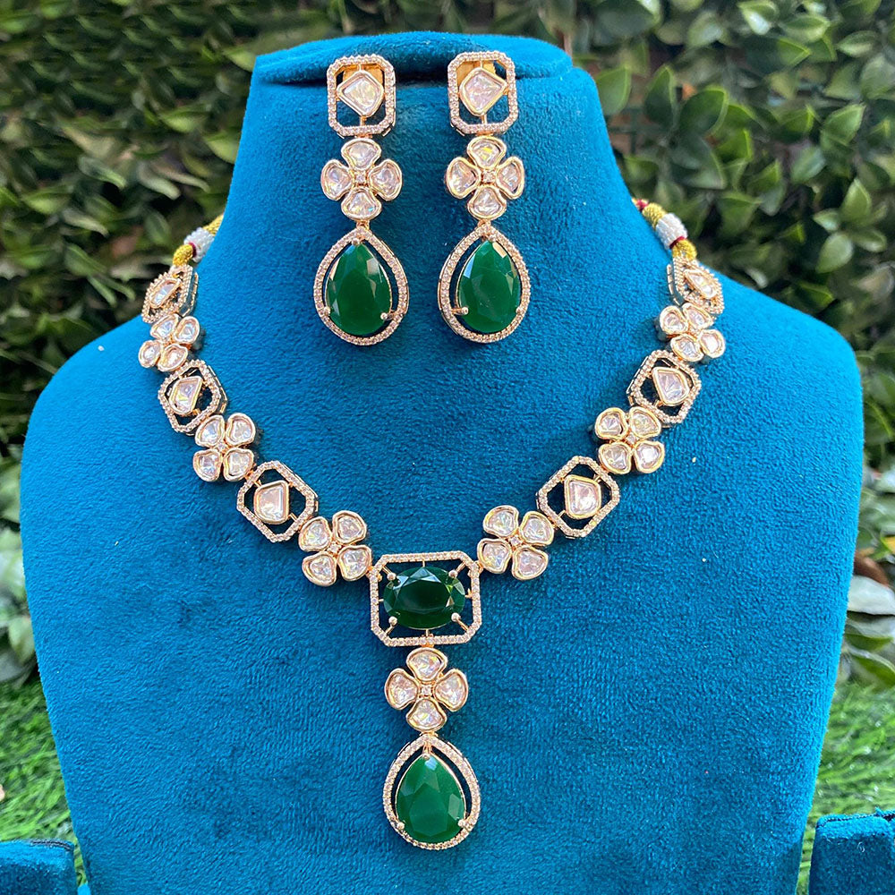 Royal Kundan Jewellery Classic Polki Kundan Stone Festive Necklace Set