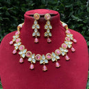 Royal Kundan Jewellery Polki Kundan Exquisite Leaf Necklace Set