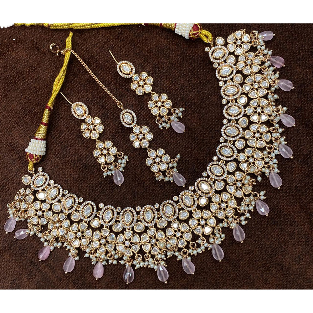 Royal Kundan Jewellery Designer Polki Kundan Stone And Beads Necklace Set