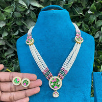 Royal Kundan Jewellery Nawabi Charm Polki Kundan Stone And Pearl Necklace Set 